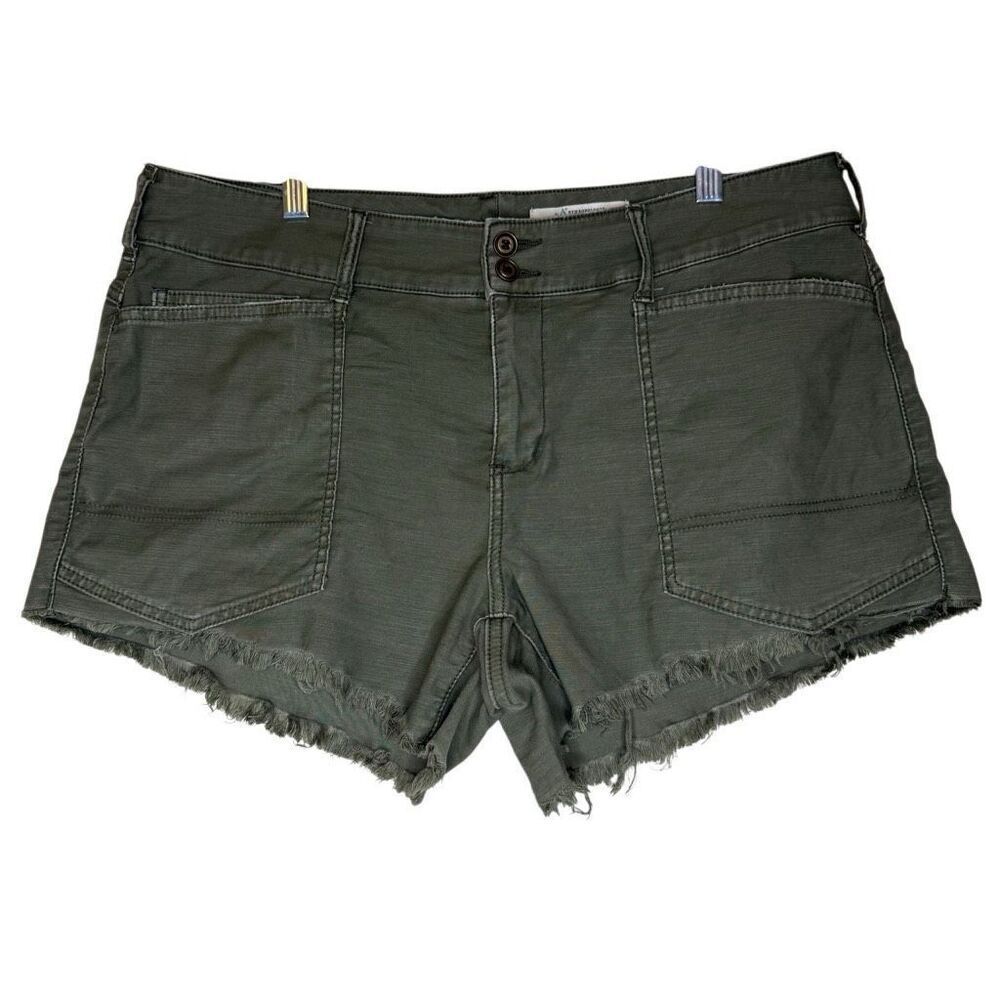Anthropologie Pilcro & The Letterpress‎ Olive Grn Cut Off Style Shorts Sz 16W